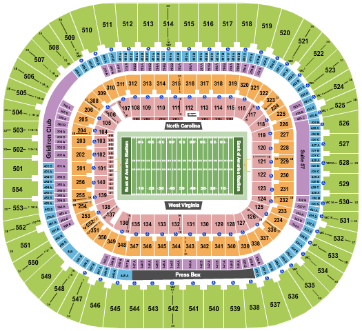 Bank Of America Stadium Duke's Mayo Seating Chart