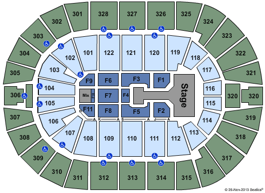 BOK Center One Direction Seating Chart