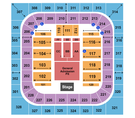 Bank of Springfield Center Justin Moore Seating Chart