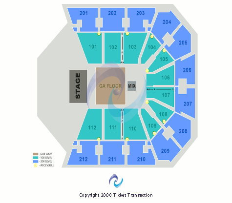Truist Arena End Stage GA FLoor Seating Chart