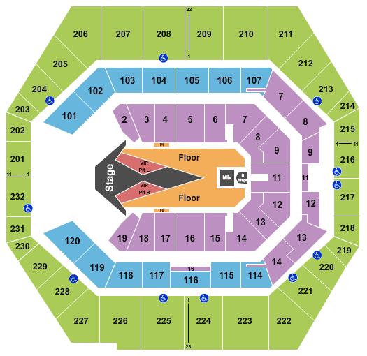 seating chart for Gainbridge Fieldhouse - Carrie Underwood-2 - eventticketscenter.com