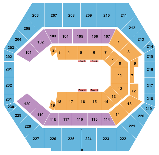 seating chart for Gainbridge Fieldhouse - Jurassic World 2 - eventticketscenter.com