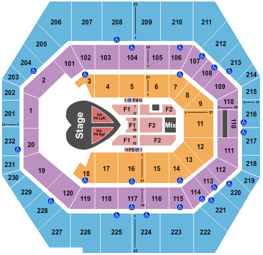 Gainbridge Fieldhouse Pink Seating Chart