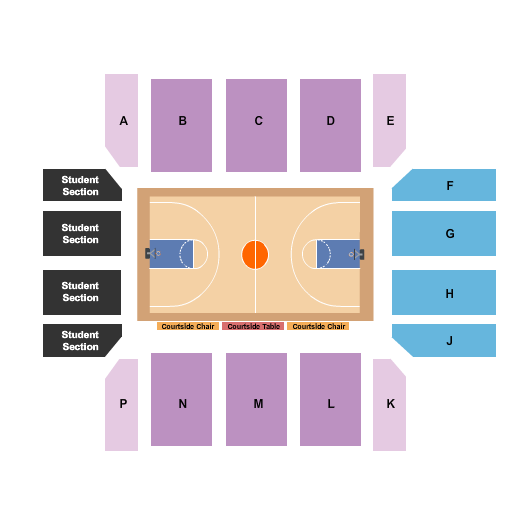 Bank of Colorado Arena at Butler-Hancock Athletic Center Basketball Seating Chart