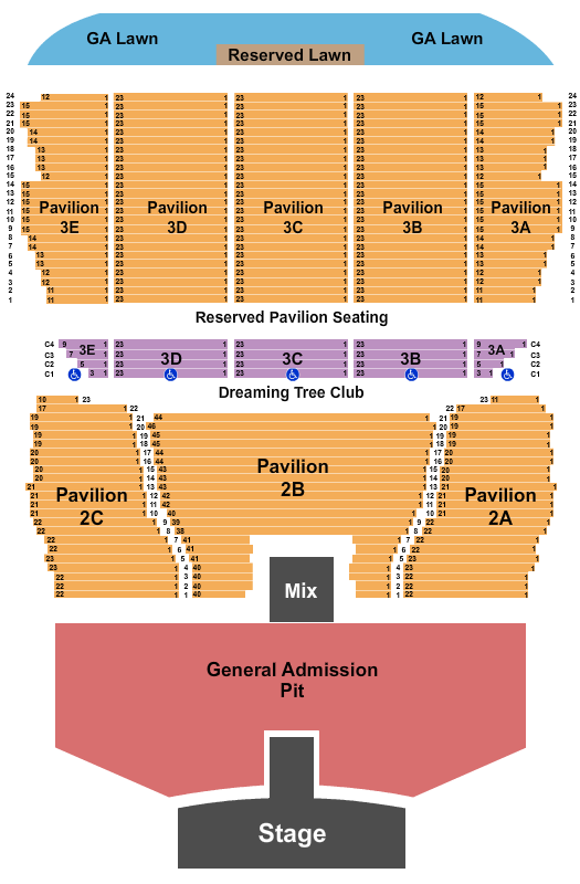 Bank of New Hampshire Pavilion Endstage Big GA Pit Seating Chart
