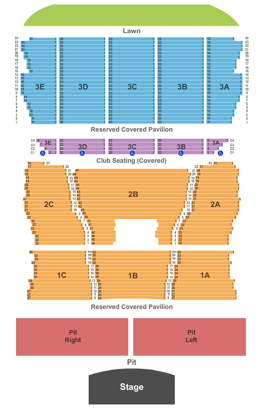 Bank of New Hampshire Pavilion Endstage - Pit Seating Chart