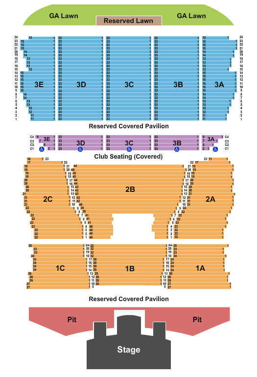 Bank of New Hampshire Pavilion The Lumineers - Reserved Lawn Seating Chart