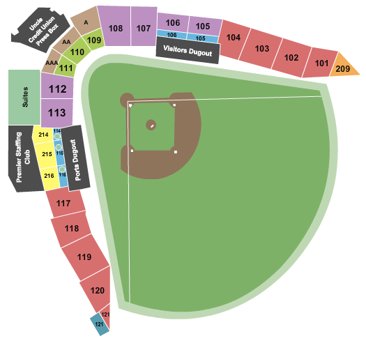 Banner Island Ballpark Baseball Seating Chart