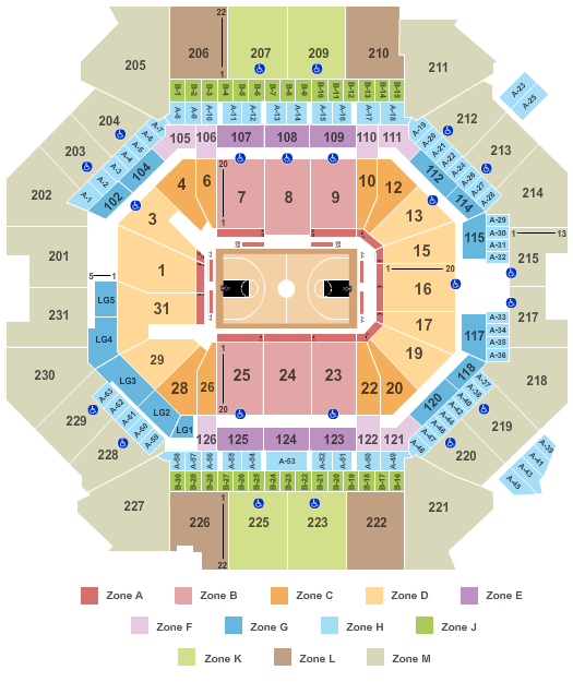 Barclays Center Basketball Int Zone Seating Chart