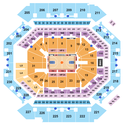 seating chart for Barclays Center - Basketball Row - eventticketscenter.com