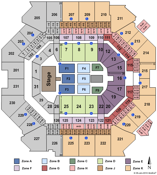 Barclays Center Endstage 2 Zone Seating Chart