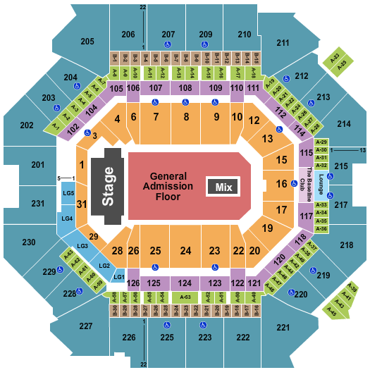 Barclays Center Endstage GA Floor Seating Chart