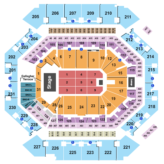 Barclays Center End Stage Seating Chart