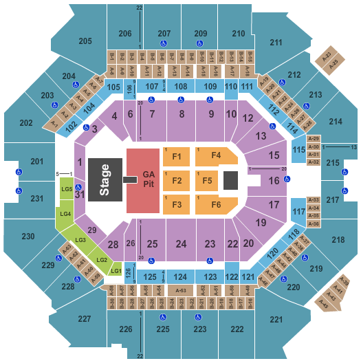 Barclays Center Green day Seating Chart