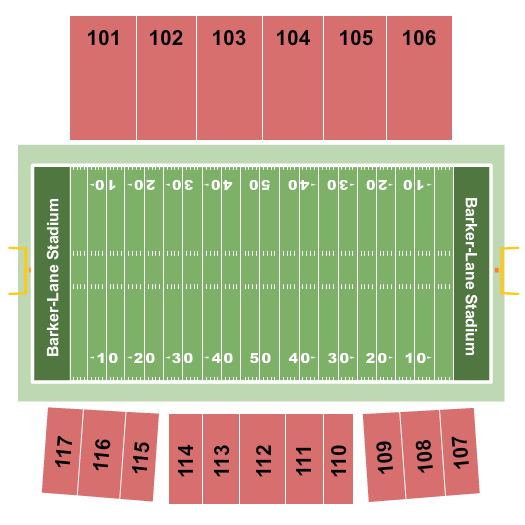 Barker-Lane Stadium Football Seating Chart
