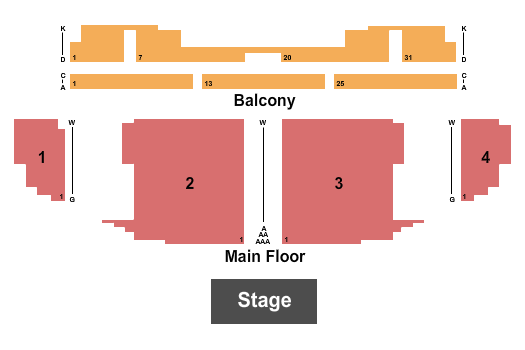 Barrymore Theatre - Madison Endstage Reserved Seating Chart