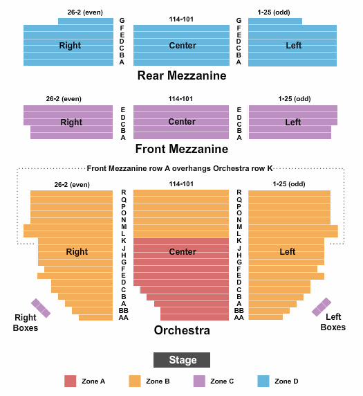 Barrymore Theatre - NY Seating Map