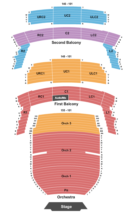 seating chart for Bass Concert Hall - End Stage - IntZone - eventticketscenter.com
