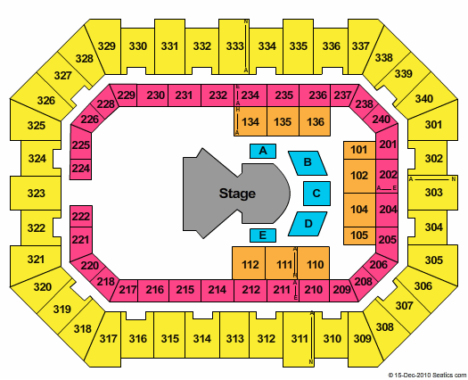 Raising Cane's River Center Arena Alegria Seating Chart