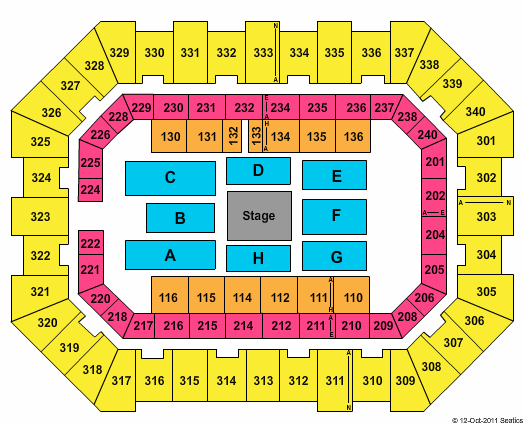 Raising Cane's River Center Arena Center Stage Seating Chart