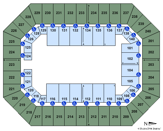 Raising Cane's River Center Arena Full House Seating Chart