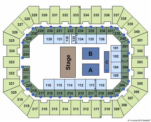 Raising Cane's River Center Arena Half House Seating Chart