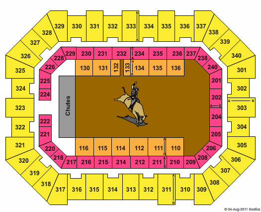 Raising Cane's River Center Arena Rodeo Seating Chart