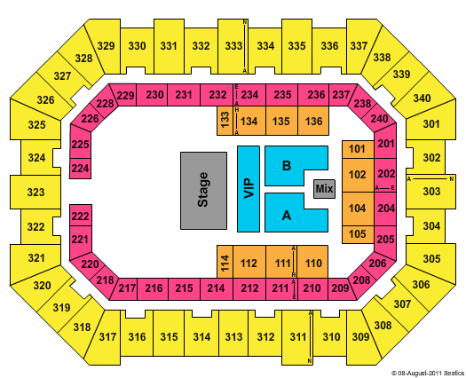 Raising Cane's River Center Arena Third Day Seating Chart