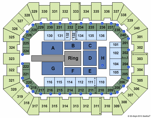 Raising Cane's River Center Arena WWE Seating Chart