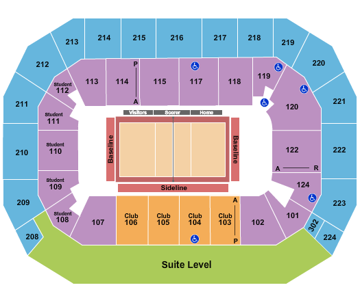 Baxter Arena Volleyball - College Seating Chart