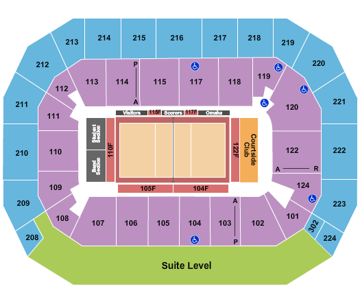 Baxter Arena Volleyball - College Seating Chart