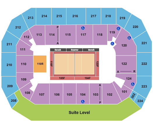 Baxter Arena Volleyball 2 Seating Chart