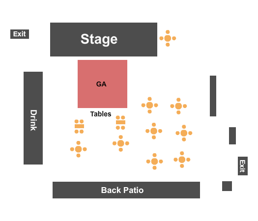 Beachside Tavern GA & Tables Seating Chart