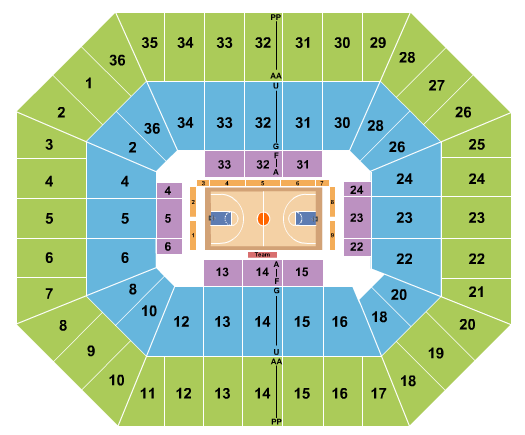 Beasley Coliseum Basketball - Globetrotters Seating Chart