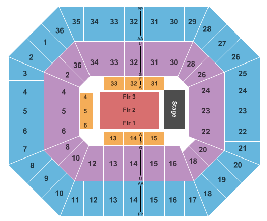 Beasley Coliseum Endstage Seating Chart