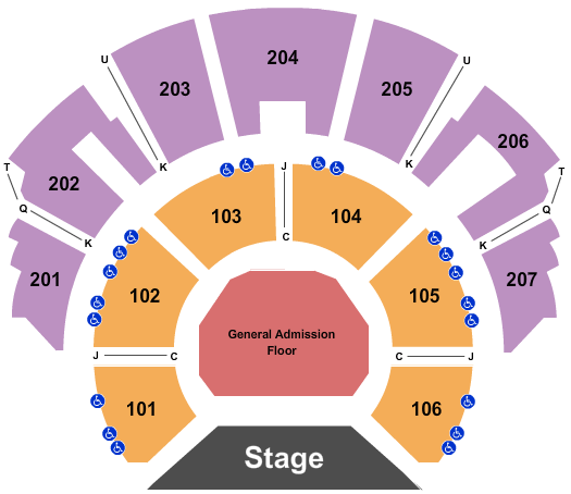 Beau Rivage Theatre Endstage GA Seating Chart