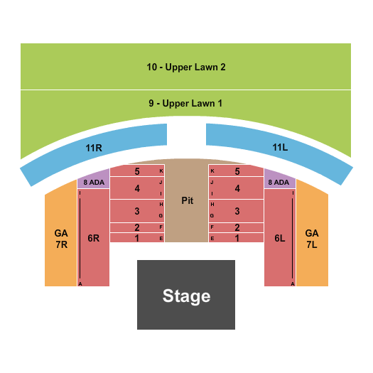 Beaver Dam Amphitheater Endstage GA Pit 4 Seating Chart