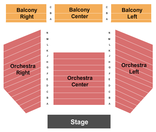 Belasco Theater - LA seating chart with row numbers