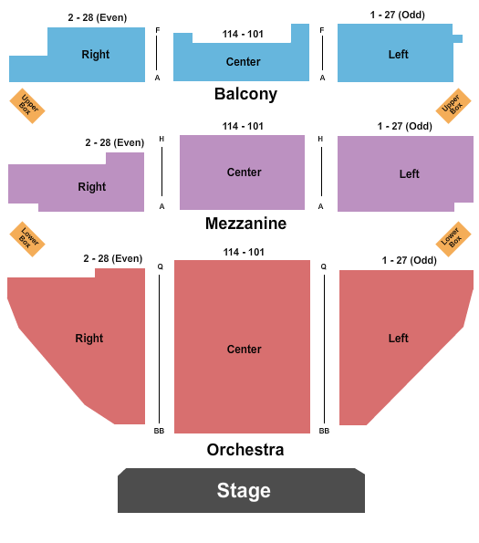 Belasco Theatre - NY Endstage Seating Chart