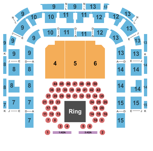 Bell Auditorium Boxing Seating Chart