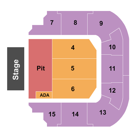 Bell Auditorium Endstage Pit 2 Seating Chart