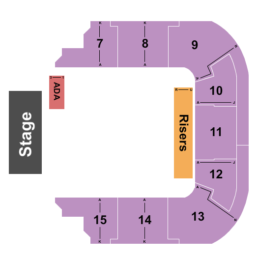 Bell Auditorium Open Floor/ADA/Risers Seating Chart