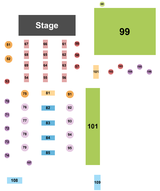 Belle Isle Restaurant & Brewery End Stage Seating Chart