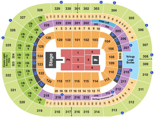 Benchmark International Arena Endstage GA Pit w/ Catwalk Seating Chart