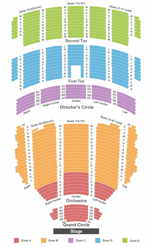 Benedum Center End Stage Zone Seating Chart