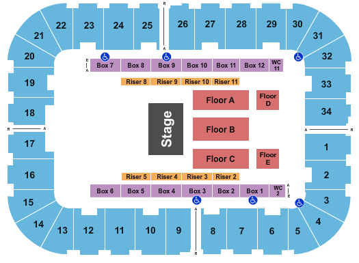 Berglund Center Coliseum (Formerly Roanoke Civic Center) Seating Chart
