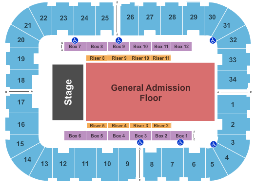 Berglund Center Coliseum Endstage GA Flr Seating Chart