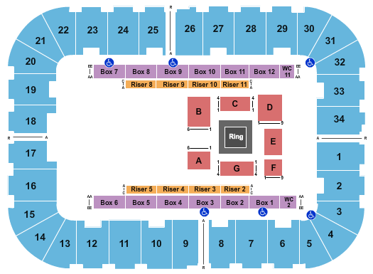 Berglund Center Coliseum Wrestling - AEW Seating Chart