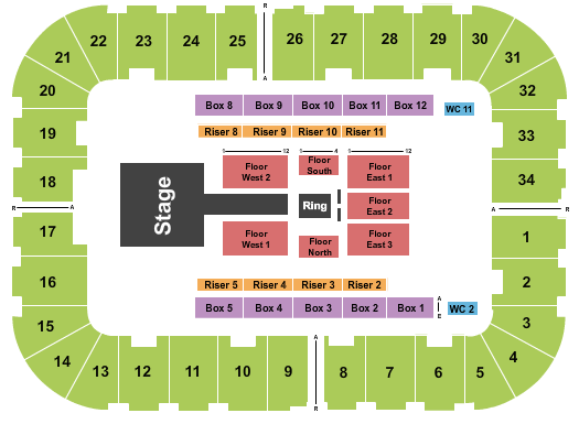Berglund Center Coliseum WWE 2 Seating Chart