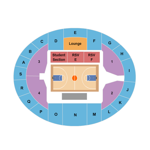 Bernard G. Johnson Coliseum Basketball Seating Chart